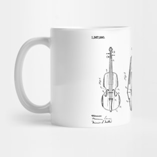 Horizontal Violin Patent Black Mug